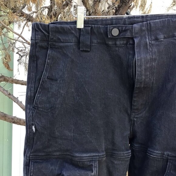 Vintage y2k 8+9 mfg strap slim denim jeans men’s 42 black cargo pocket 8&9 - Picture 3 of 8